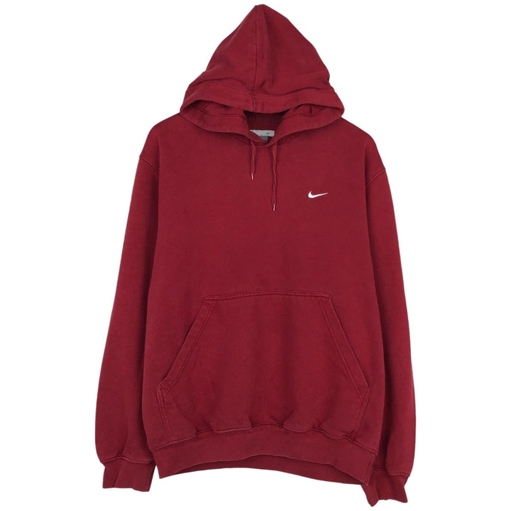 Nike Sweat Pullover Hoodie, Men's Size M cotton burgundy type Vintage Second Hand