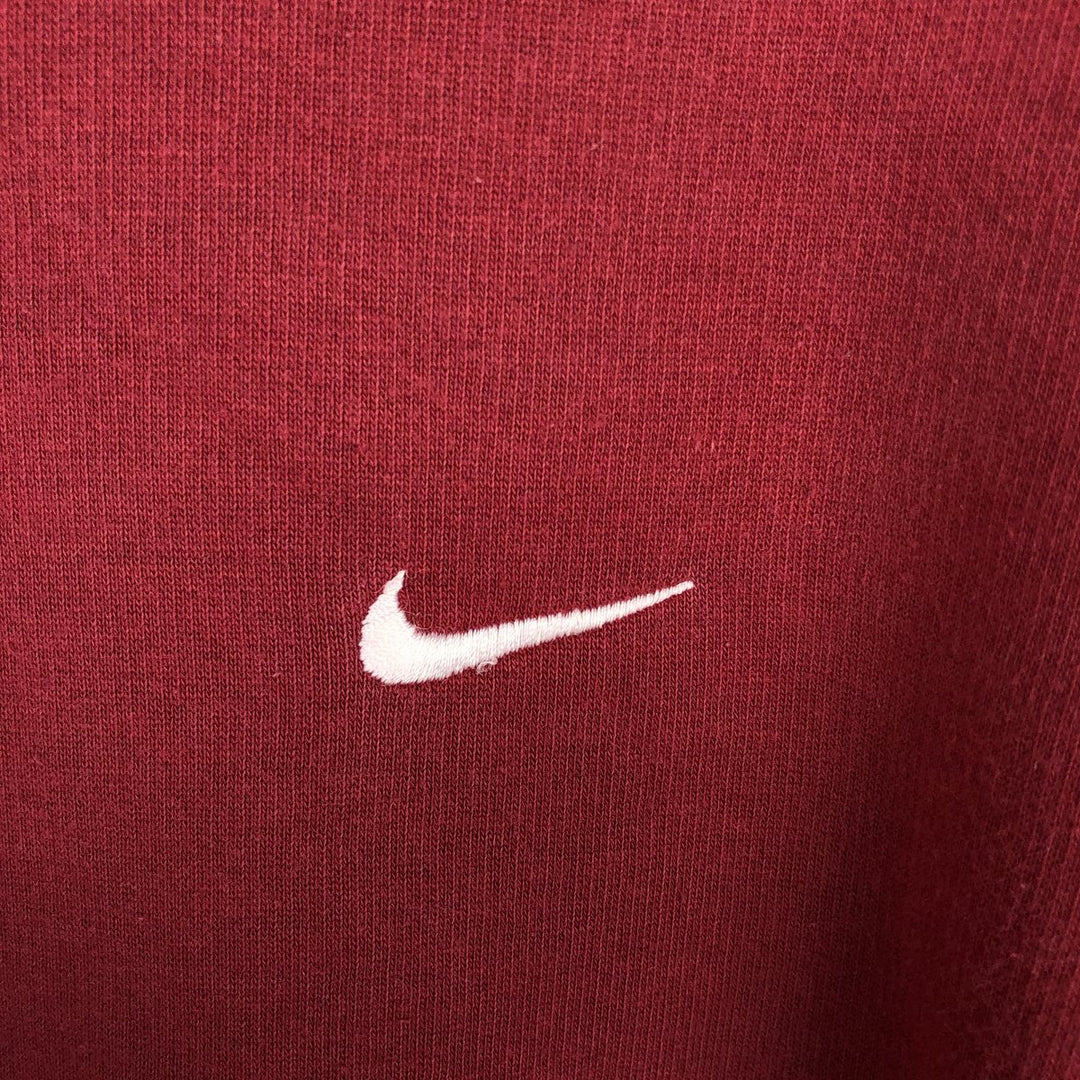 Nike Sweat Pullover Hoodie, Men's Size M cotton burgundy type Vintage Second Hand
