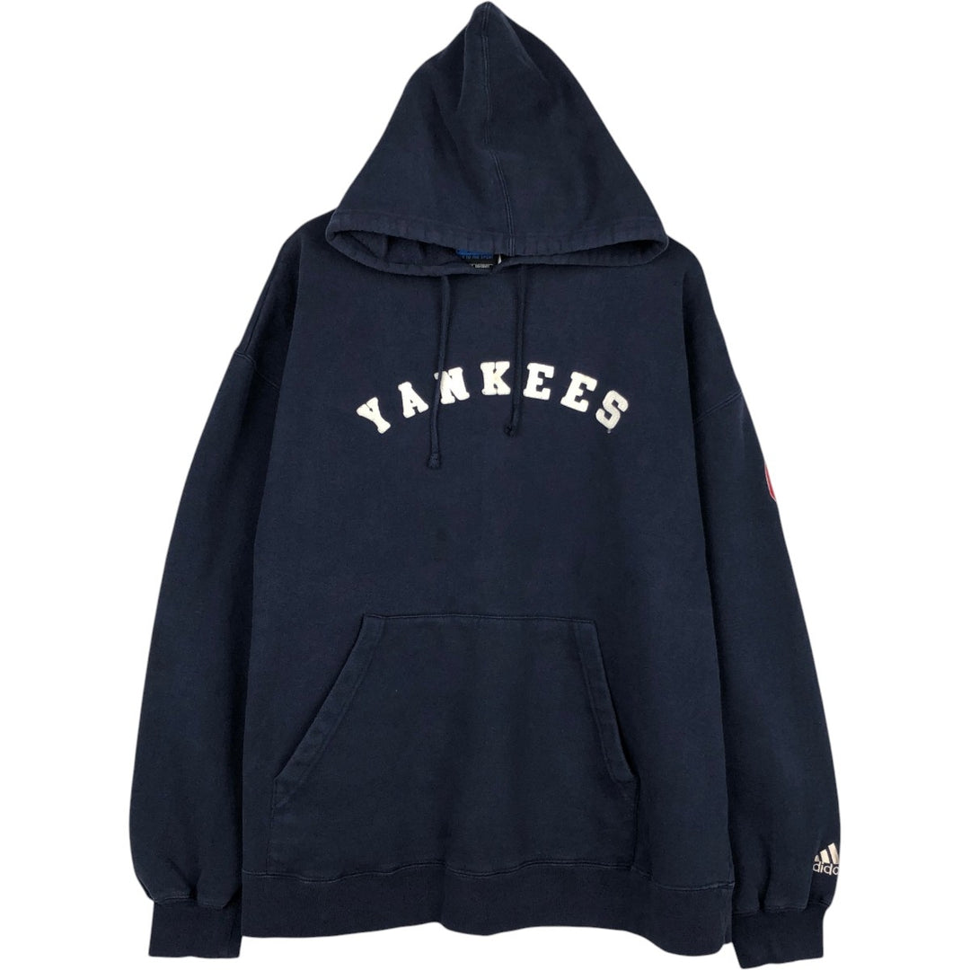 Adidas MLB New York Yankees Pullover Hoodie, Men's XL cotton navy blue type Vintage Second Hand