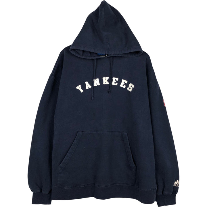 Adidas MLB New York Yankees Pullover Hoodie, Men's XL cotton navy blue type Vintage Second Hand