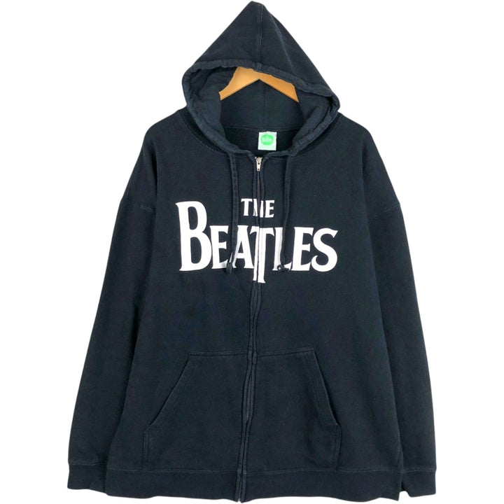 2000'S THE BEATLES Band Sweatshirt Full-Zip Hoodie, Men's XXL equivalent. cotton black type Vintage Second Hand