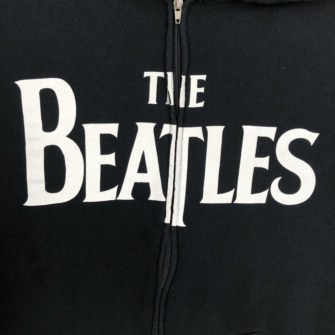 2000'S THE BEATLES Band Sweatshirt Full-Zip Hoodie, Men's XXL equivalent. cotton black type Vintage Second Hand