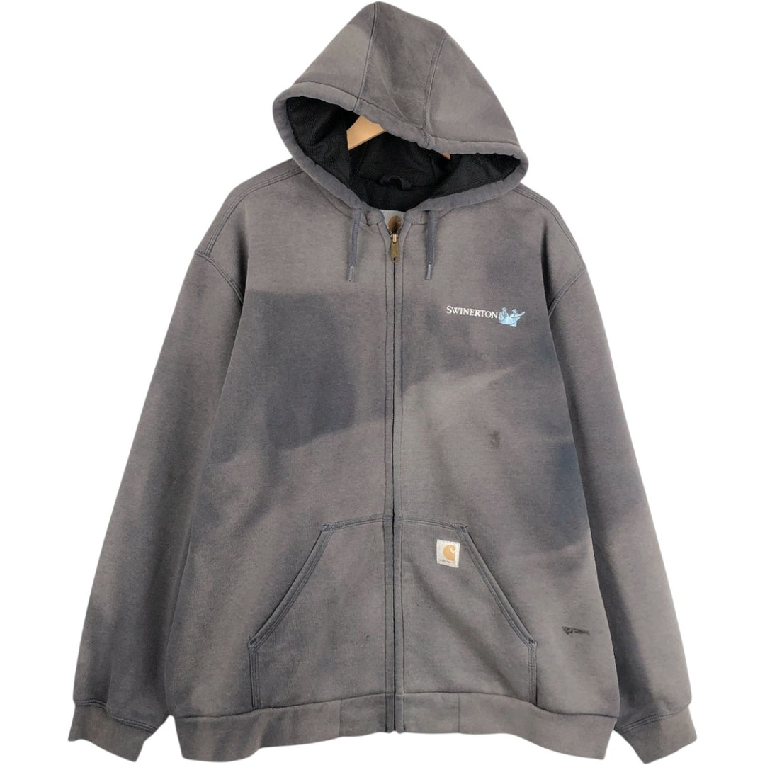 Carhartt Sweat Full Zip Hoodie Men's XL cotton Charcoal Vintage Second Hand