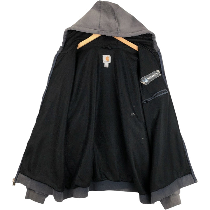 Carhartt Sweat Full Zip Hoodie Men's XL cotton Charcoal Vintage Second Hand