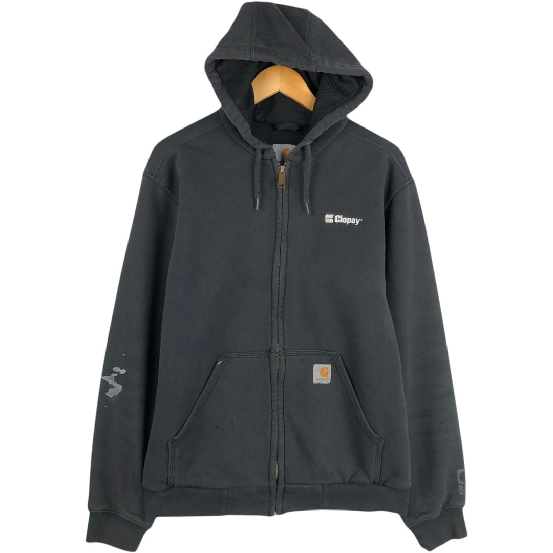 Carhartt Sweat Full Zip Hoodie, Men's S Size cotton black type Vintage Second Hand