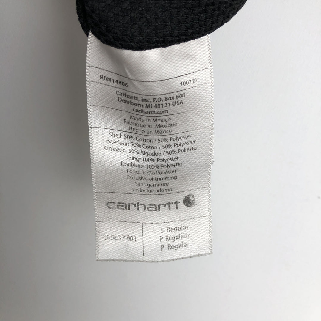 Carhartt Sweat Full Zip Hoodie, Men's S Size cotton black type Vintage Second Hand