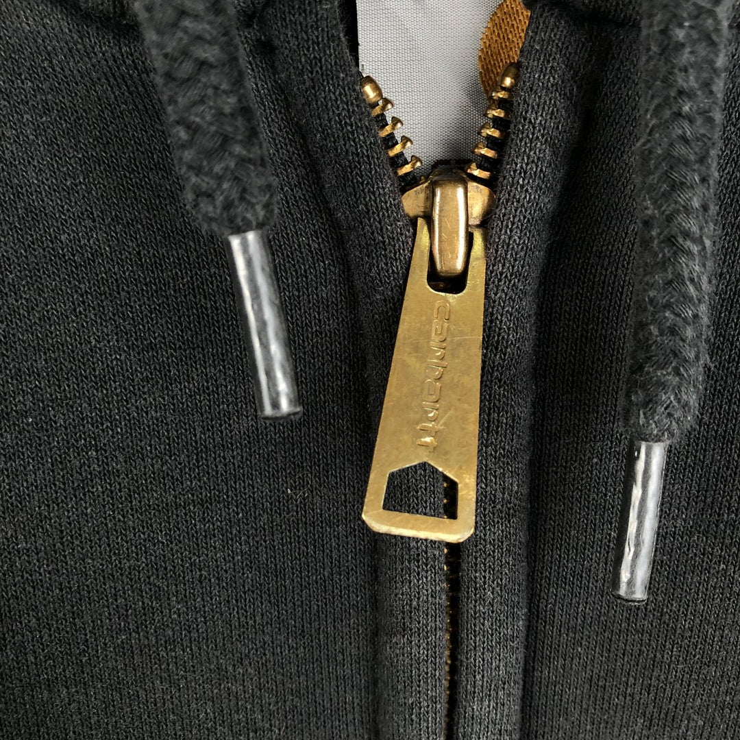 Carhartt Sweat Full Zip Hoodie, Men's S Size cotton black type Vintage Second Hand