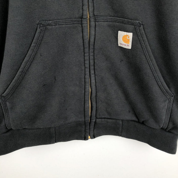 Carhartt Sweat Full Zip Hoodie, Men's S Size cotton black type Vintage Second Hand