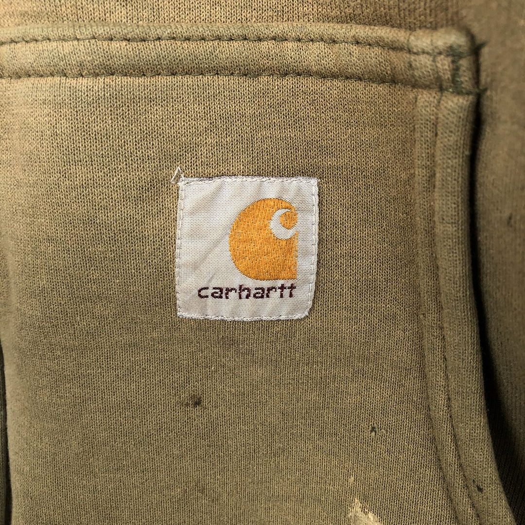 Carhartt Sweat Full Zip Hoodie Men's XXL unclear Khaki type Vintage Second Hand