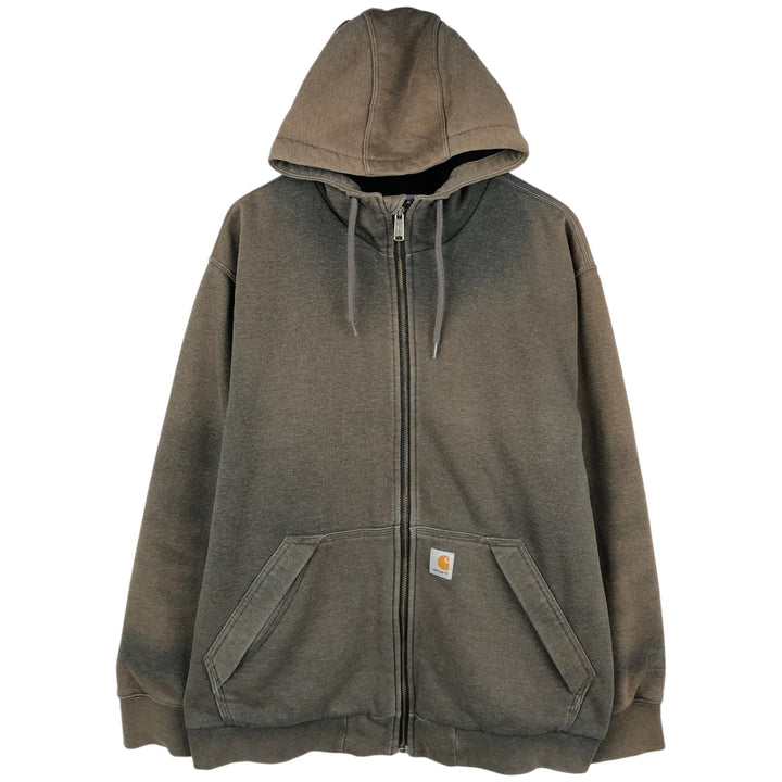 Carhartt Sweat Full Zip Hoodie Men's L size unclear Charcoal Vintage Second Hand