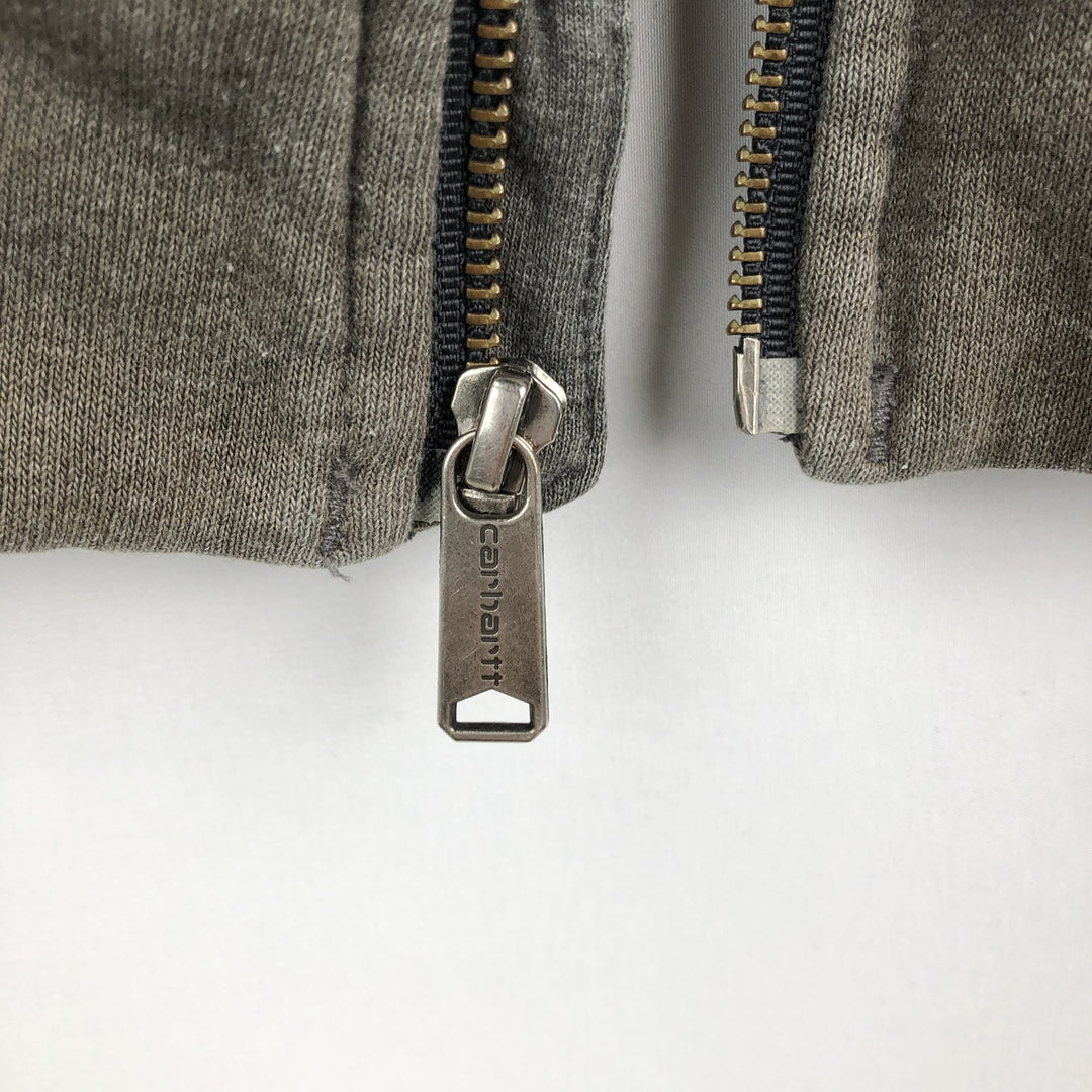 Carhartt Sweat Full Zip Hoodie Men's L size unclear Charcoal Vintage Second Hand