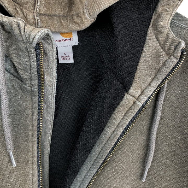 Carhartt Sweat Full Zip Hoodie Men's L size unclear Charcoal Vintage Second Hand