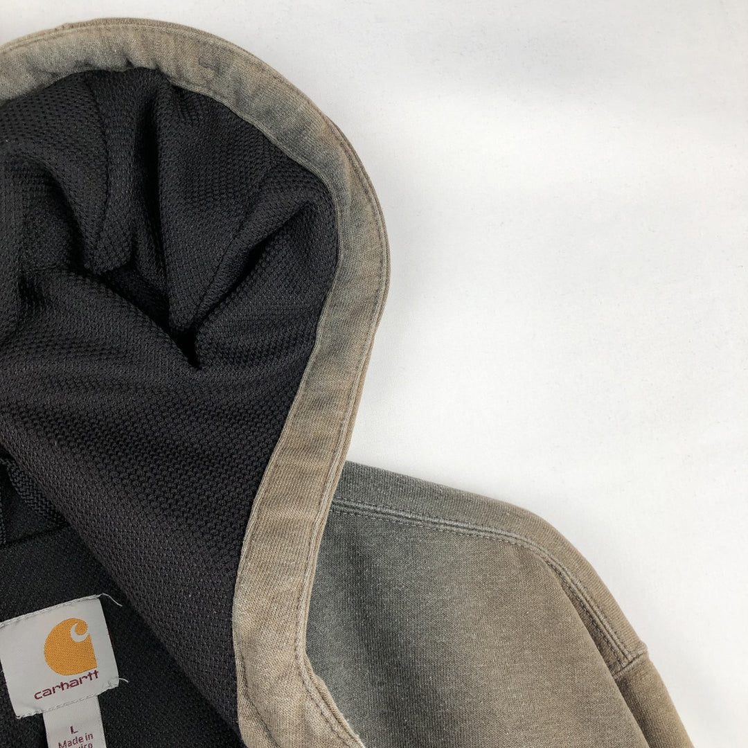 Carhartt Sweat Full Zip Hoodie Men's L size unclear Charcoal Vintage Second Hand