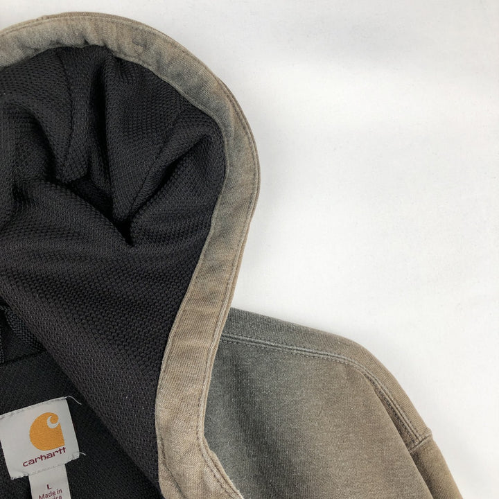 Carhartt Sweat Full Zip Hoodie Men's L size unclear Charcoal Vintage Second Hand