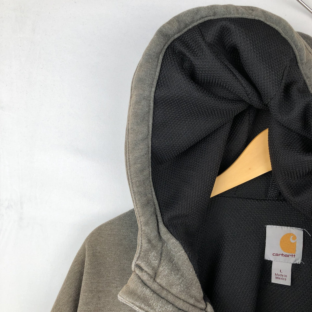 Carhartt Sweat Full Zip Hoodie Men's L size unclear Charcoal Vintage Second Hand