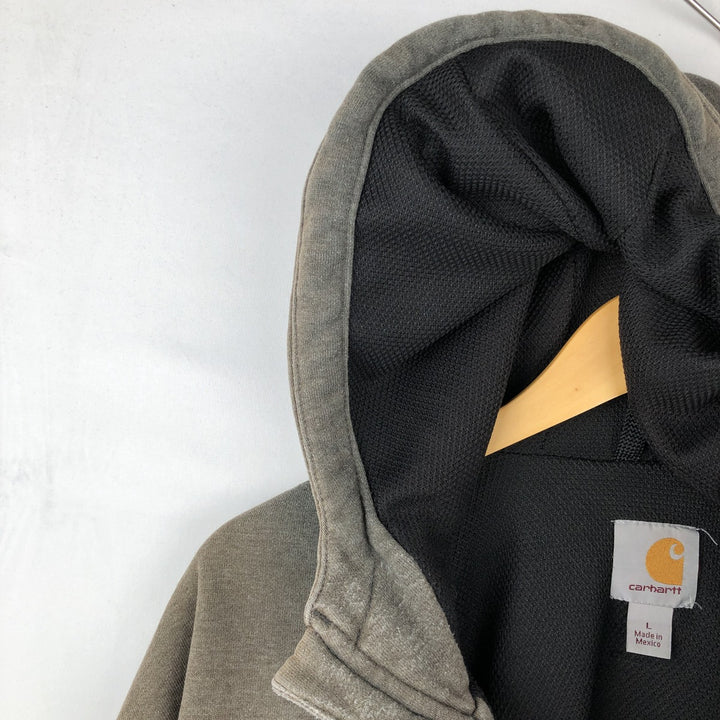 Carhartt Sweat Full Zip Hoodie Men's L size unclear Charcoal Vintage Second Hand