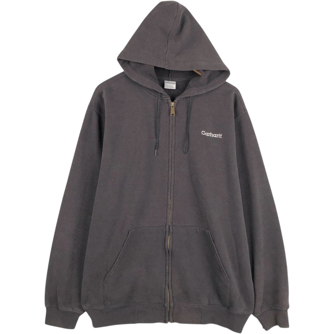 Carhartt Sweat Full Zip Hoodie Men's L size cotton black type Vintage Second Hand