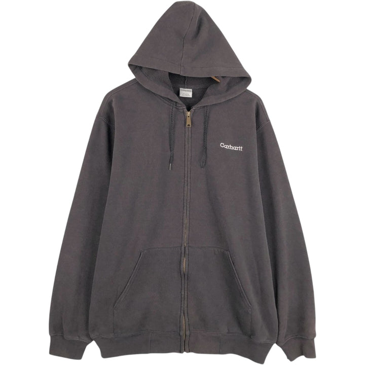 Carhartt Sweat Full Zip Hoodie Men's L size cotton black type Vintage Second Hand