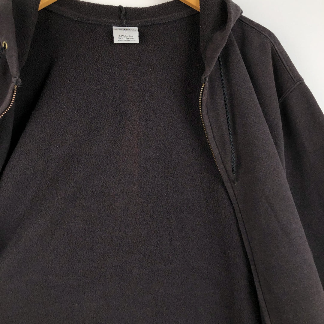 Carhartt Sweat Full Zip Hoodie Men's L size cotton black type Vintage Second Hand