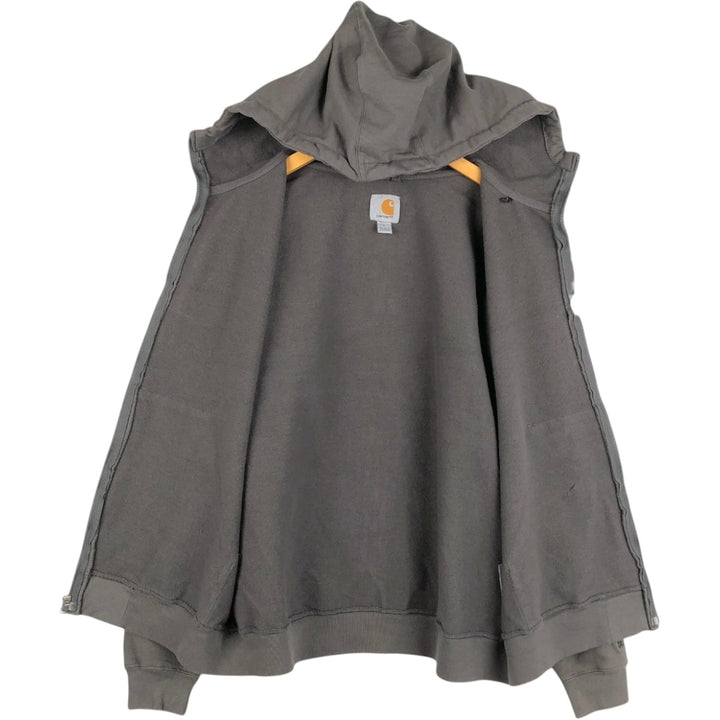 Carhartt Sweat Full Zip Hoodie Men's L size cotton Charcoal Vintage Second Hand
