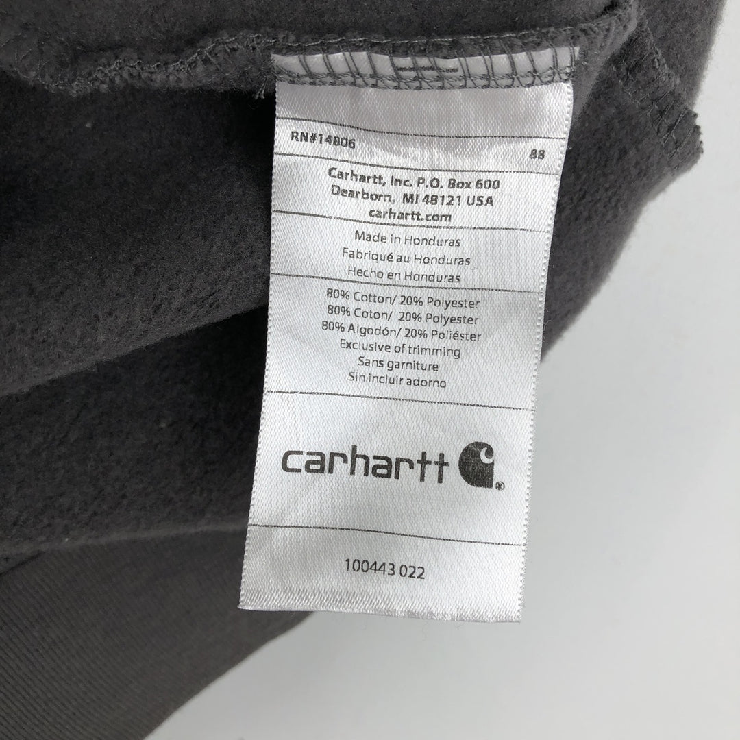 Carhartt Sweat Full Zip Hoodie Men's L size cotton Charcoal Vintage Second Hand