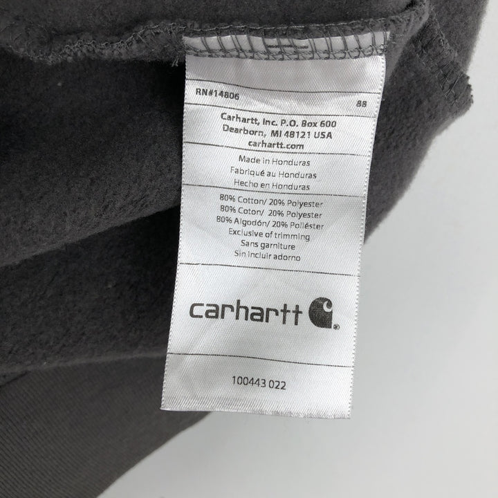 Carhartt Sweat Full Zip Hoodie Men's L size cotton Charcoal Vintage Second Hand