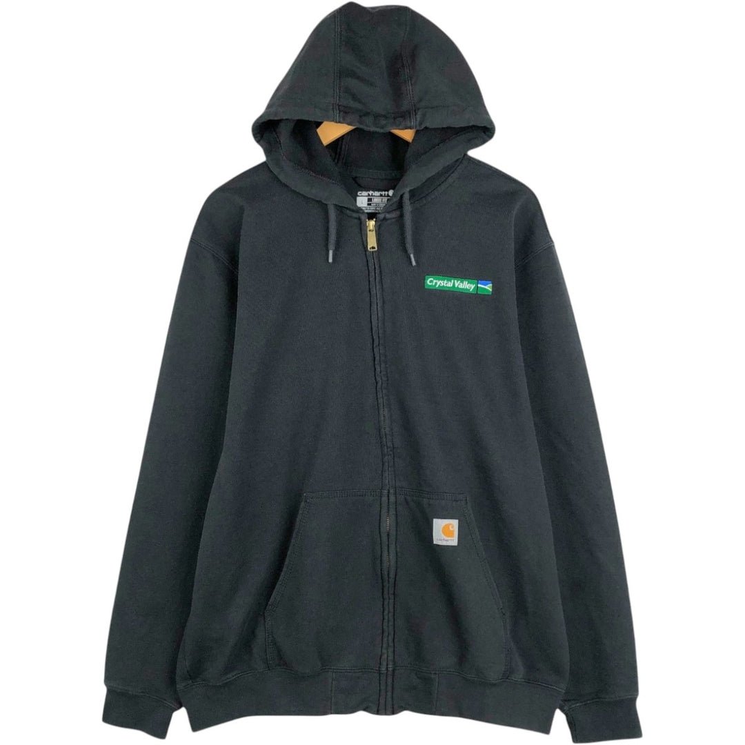 Carhartt Loose Fit Sweat Full Zip Hoodie, Men's L size cotton black type Vintage Second Hand