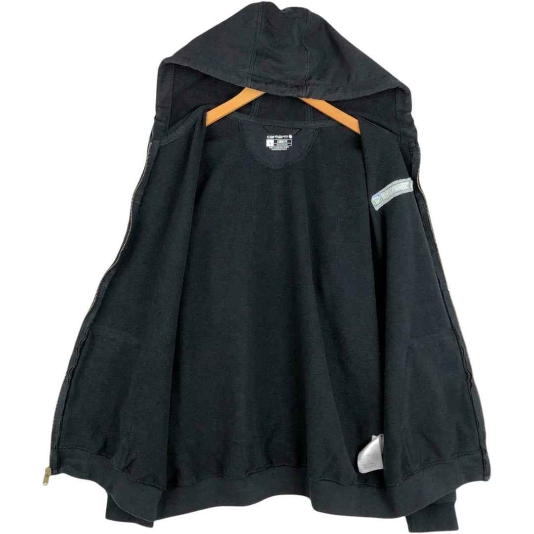 Carhartt Loose Fit Sweat Full Zip Hoodie, Men's L size cotton black type Vintage Second Hand