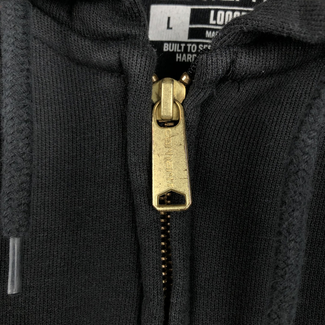 Carhartt Loose Fit Sweat Full Zip Hoodie, Men's L size cotton black type Vintage Second Hand