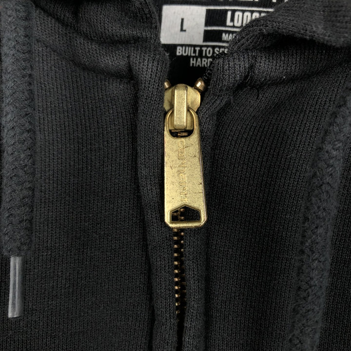 Carhartt Loose Fit Sweat Full Zip Hoodie, Men's L size cotton black type Vintage Second Hand