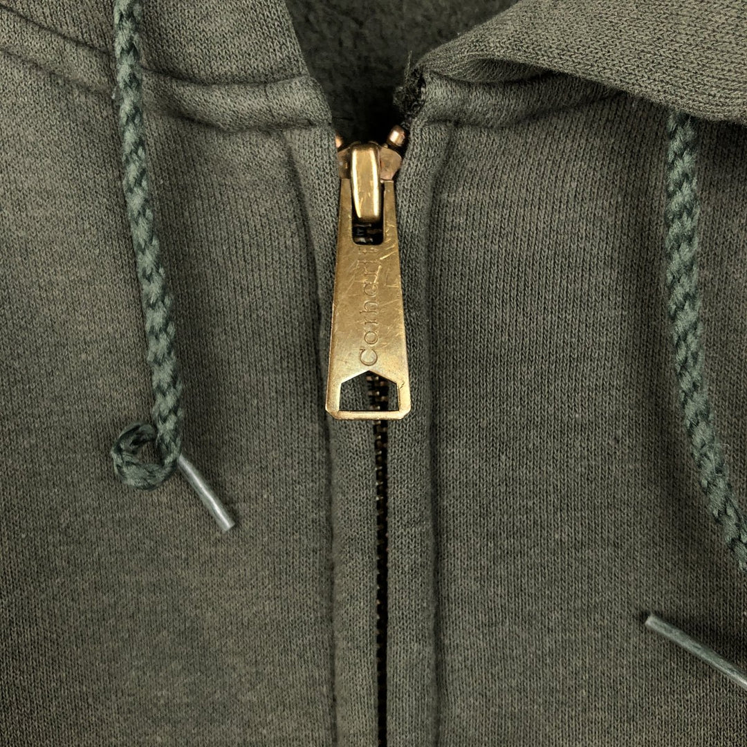 Carhartt Sweat Full Zip Hoodie Men's XL cotton green type Vintage Second Hand
