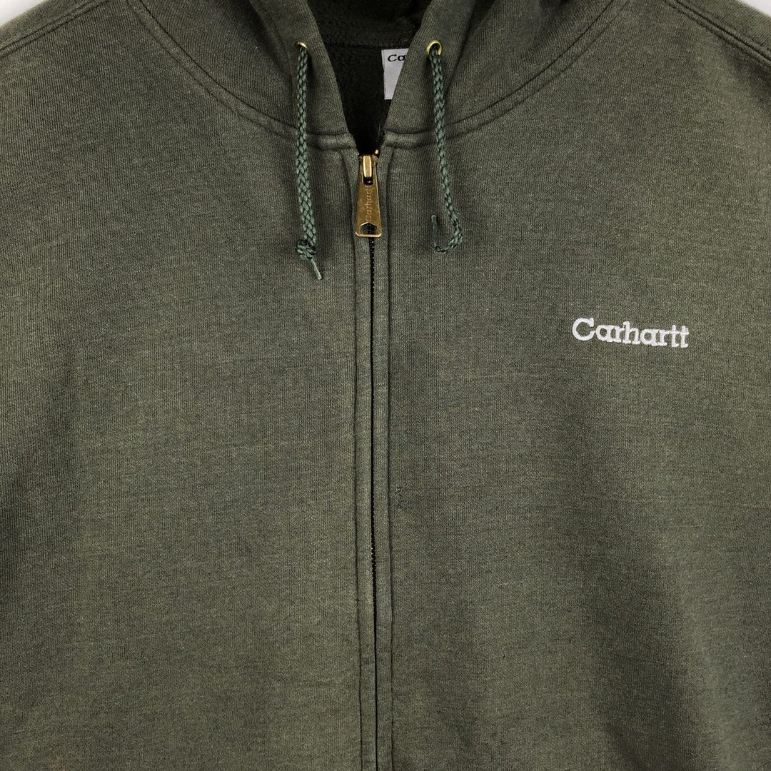 Carhartt Sweat Full Zip Hoodie Men's XL cotton green type Vintage Second Hand