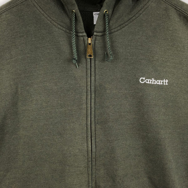Carhartt Sweat Full Zip Hoodie Men's XL cotton green type Vintage Second Hand