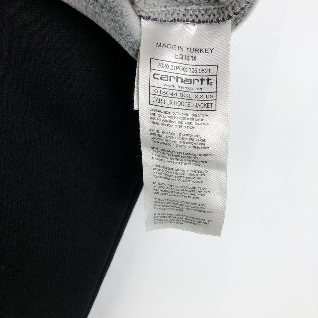 Carhartt Sweat Full Zip Hoodie Men's XL cotton black type Vintage Second Hand