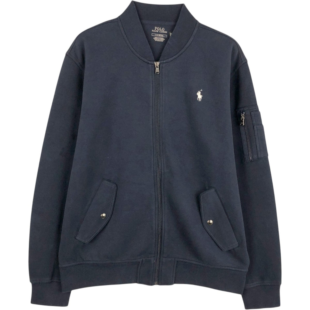 Ralph Lauren POLO RALPH LAUREN Full Zip Sweatshirt Trainer Men's L size cotton navy blue type Vintage Second Hand