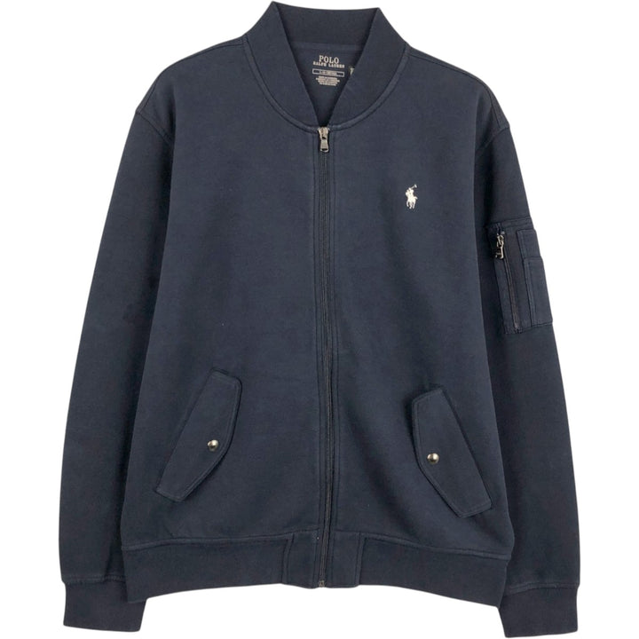 Ralph Lauren POLO RALPH LAUREN Full Zip Sweatshirt Trainer Men's L size cotton navy blue type Vintage Second Hand