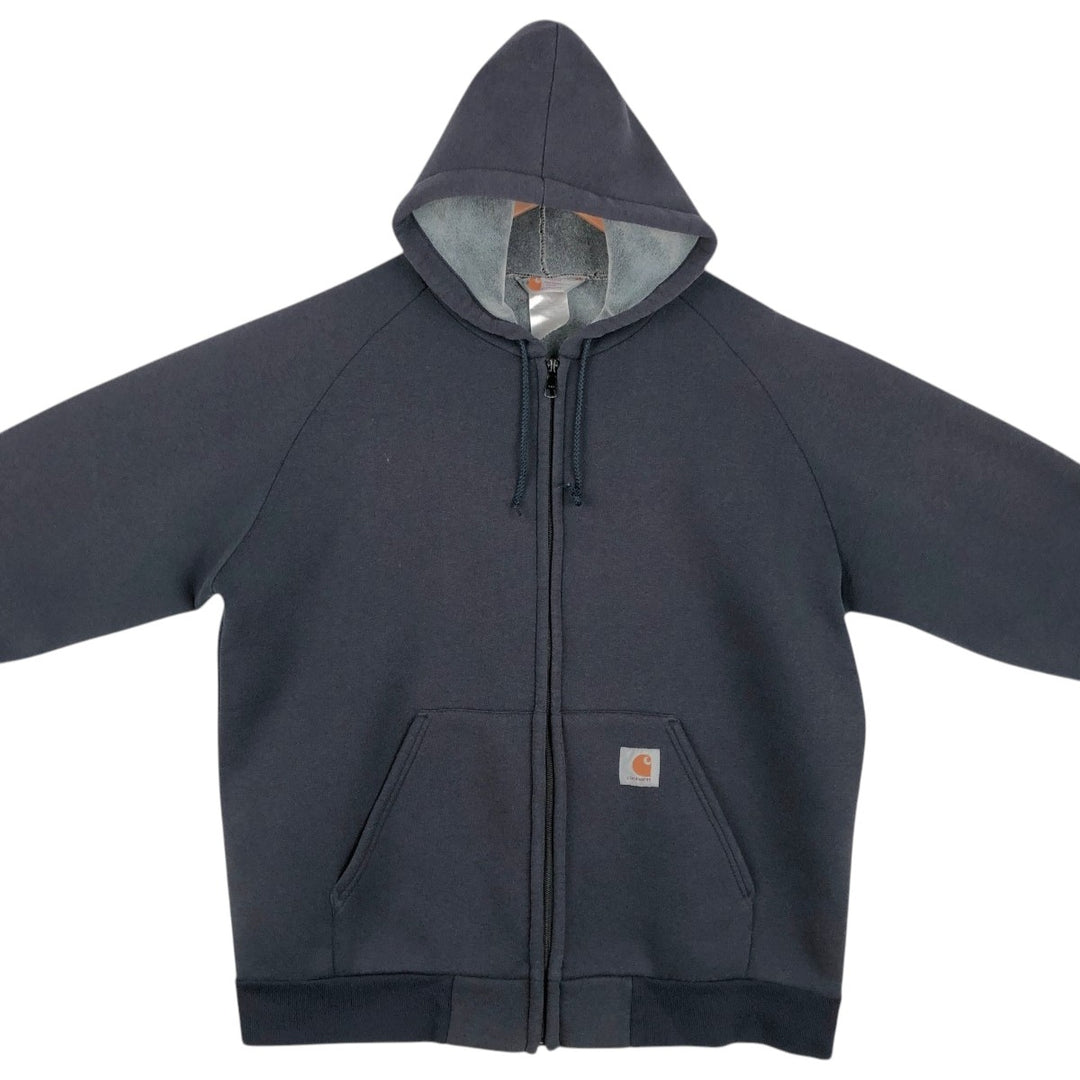 Carhartt Sweat Full Zip Hoodie Men's XXL cotton navy blue type Vintage Second Hand