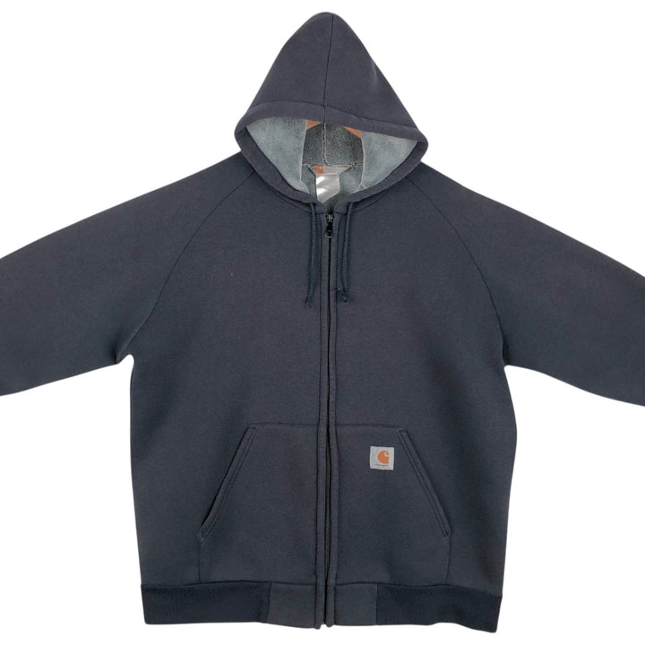 Carhartt Sweat Full Zip Hoodie Men's XXL cotton navy blue type Vintage Second Hand