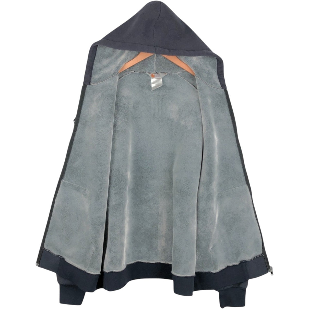 Carhartt Sweat Full Zip Hoodie Men's XXL cotton navy blue type Vintage Second Hand