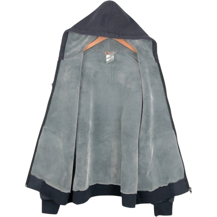 Carhartt Sweat Full Zip Hoodie Men's XXL cotton navy blue type Vintage Second Hand