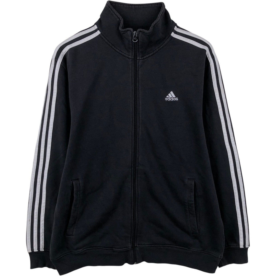 Adidas full zip sweatshirt, sweatshirt, men's size L cotton black type Vintage Second Hand