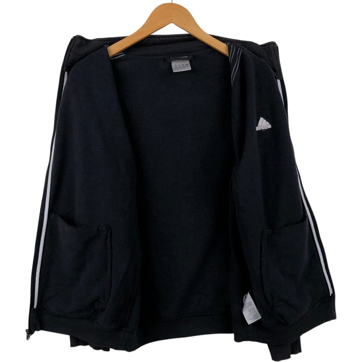Adidas full zip sweatshirt, sweatshirt, men's size L cotton black type Vintage Second Hand
