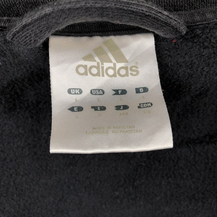 Adidas full zip sweatshirt, sweatshirt, men's size L cotton black type Vintage Second Hand
