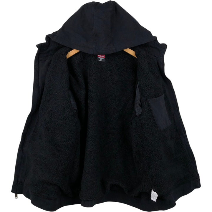 Wrangler Sweat Full-Zip Hoodie, Men's Size XL (approx.) cotton black type Vintage Second Hand