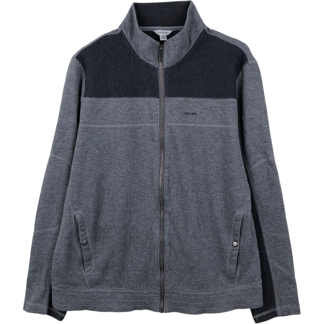 Calvin Klein full-zip sweatshirt, men's size L cotton Charcoal Vintage Second Hand