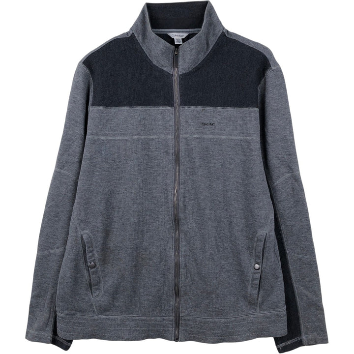 Calvin Klein full-zip sweatshirt, men's size L cotton Charcoal Vintage Second Hand