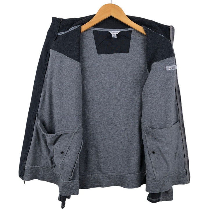 Calvin Klein full-zip sweatshirt, men's size L cotton Charcoal Vintage Second Hand