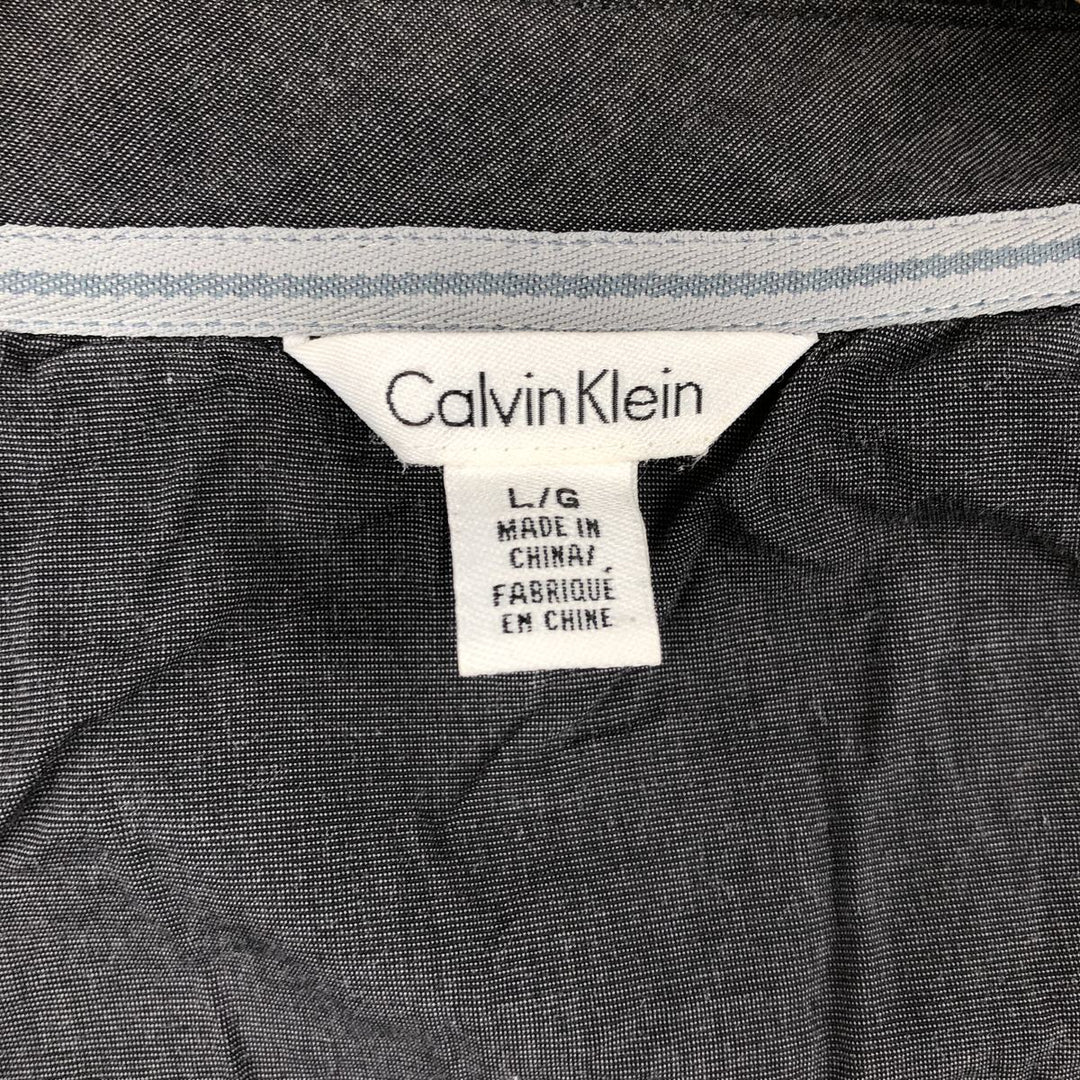 Calvin Klein full-zip sweatshirt, men's size L cotton Charcoal Vintage Second Hand