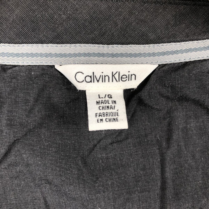 Calvin Klein full-zip sweatshirt, men's size L cotton Charcoal Vintage Second Hand