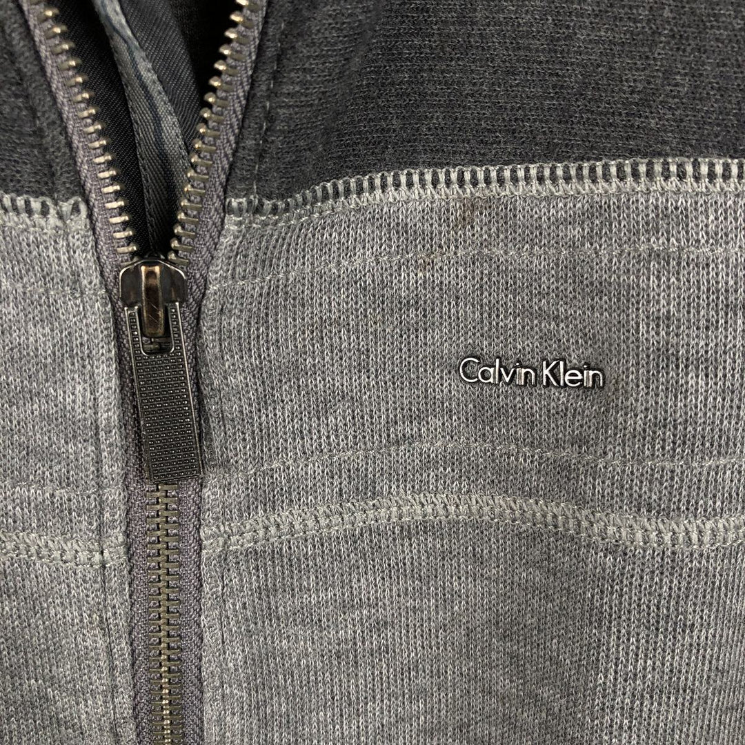 Calvin Klein full-zip sweatshirt, men's size L cotton Charcoal Vintage Second Hand
